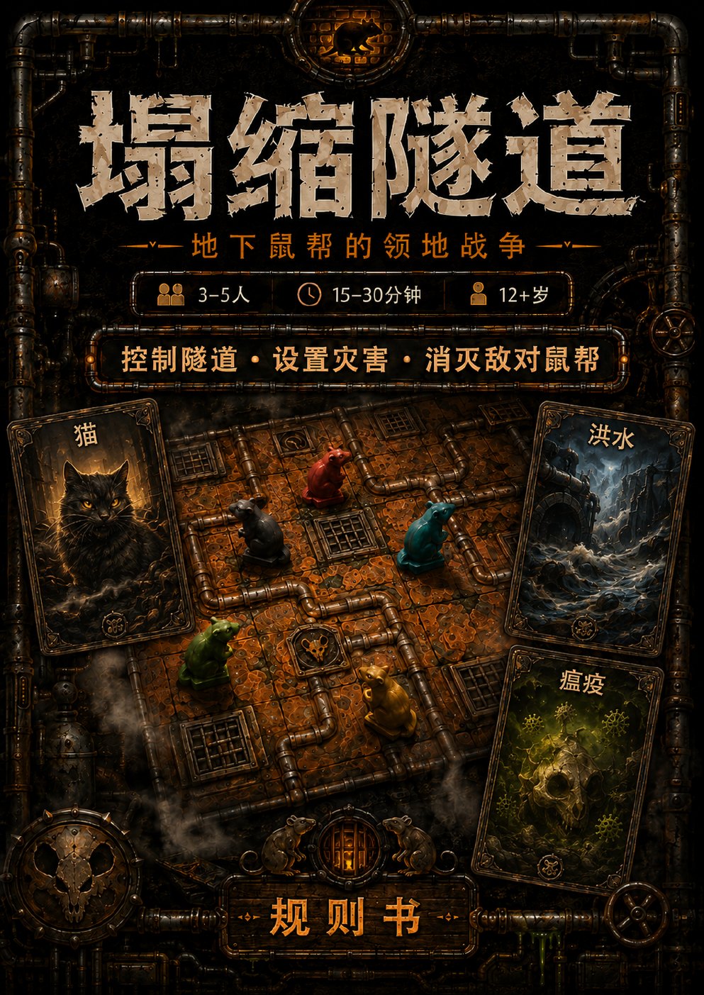 原创策略桌游塌缩隧道规则书封面